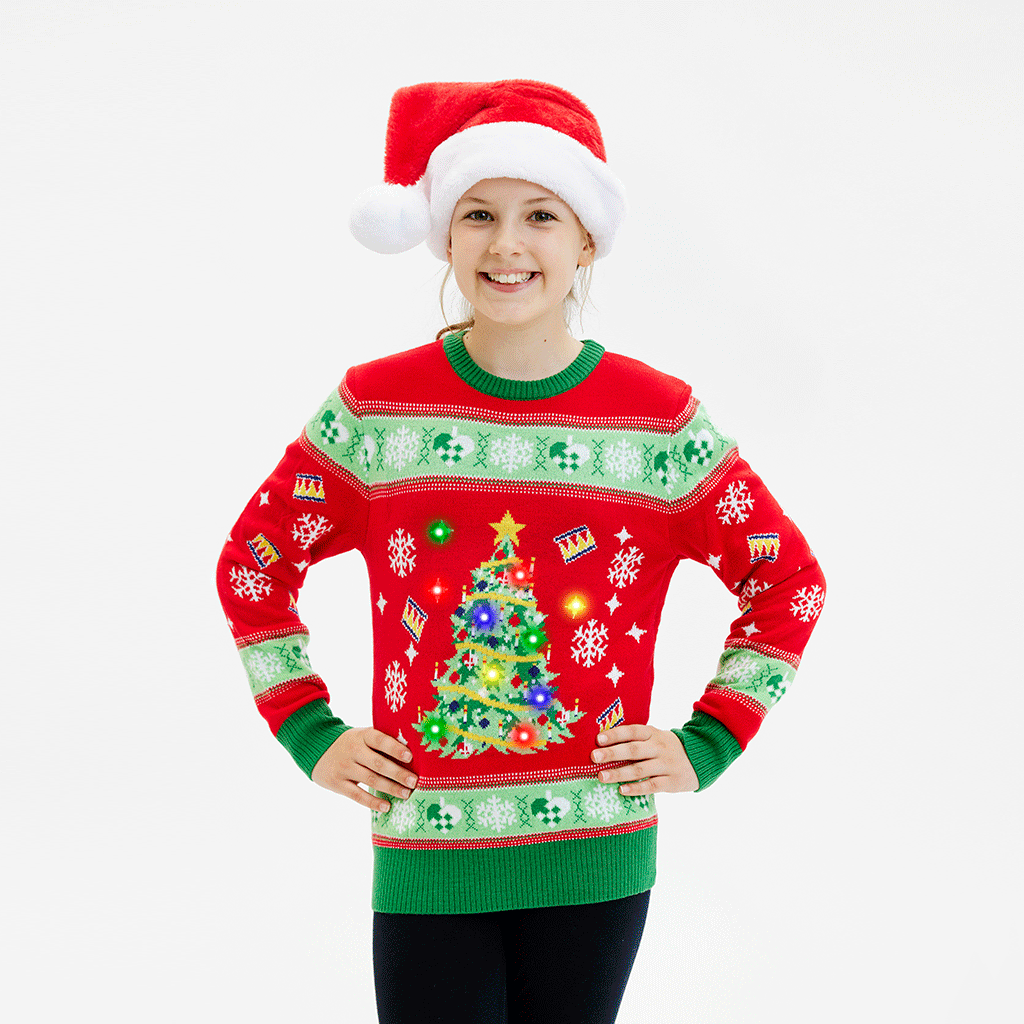 Christmas tree red sweater - child.